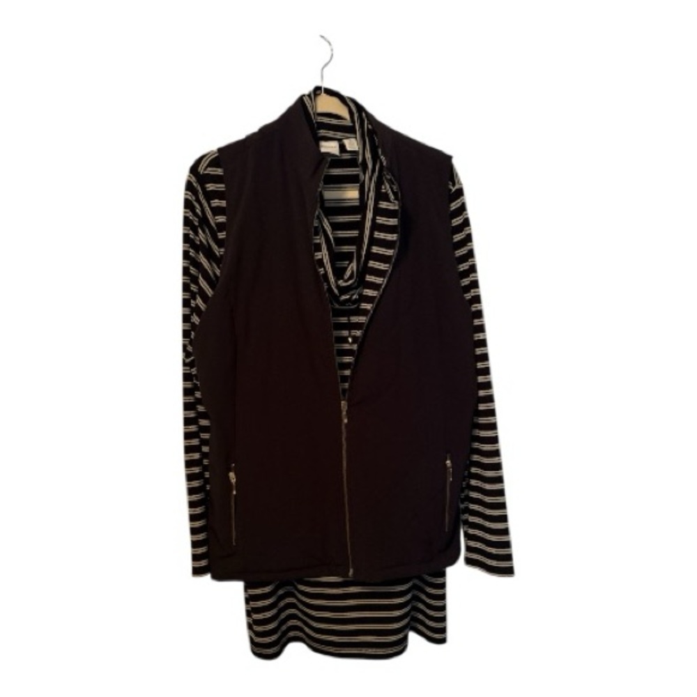 Elegant Chico's Black Women's Vest & Shirt Size 3